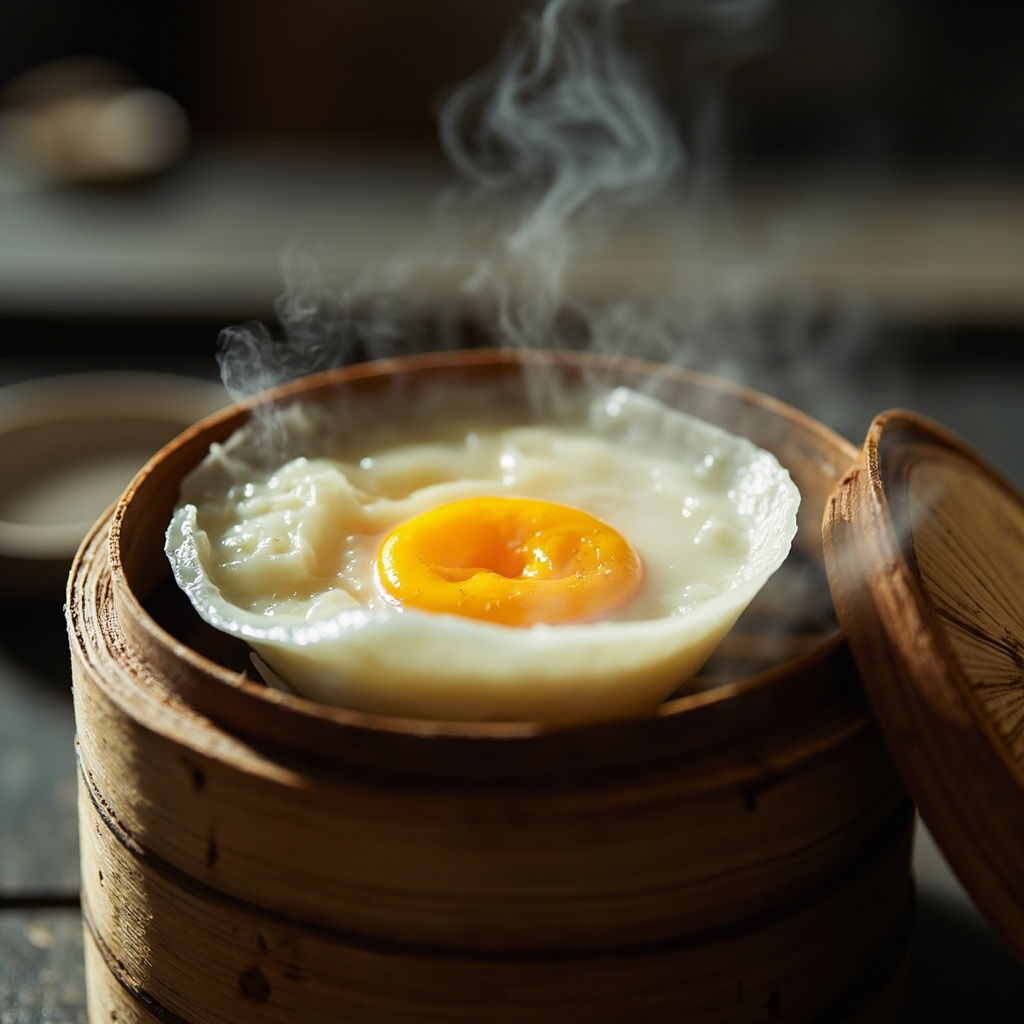 Cantonese steamed egg recipe steaming step