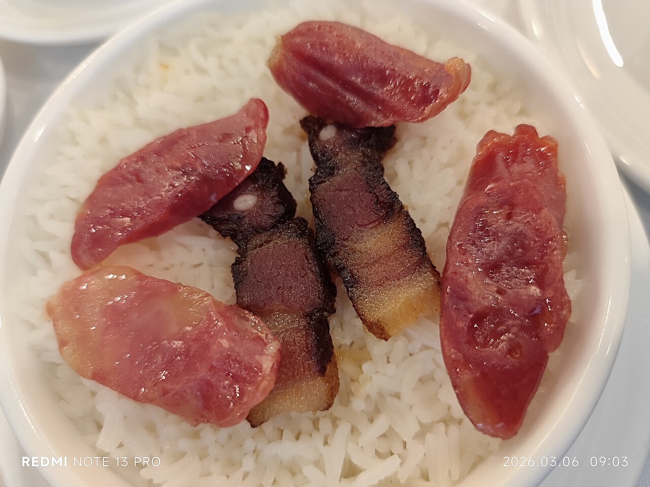 lap cheong rice supporting rice crust and sauce balance